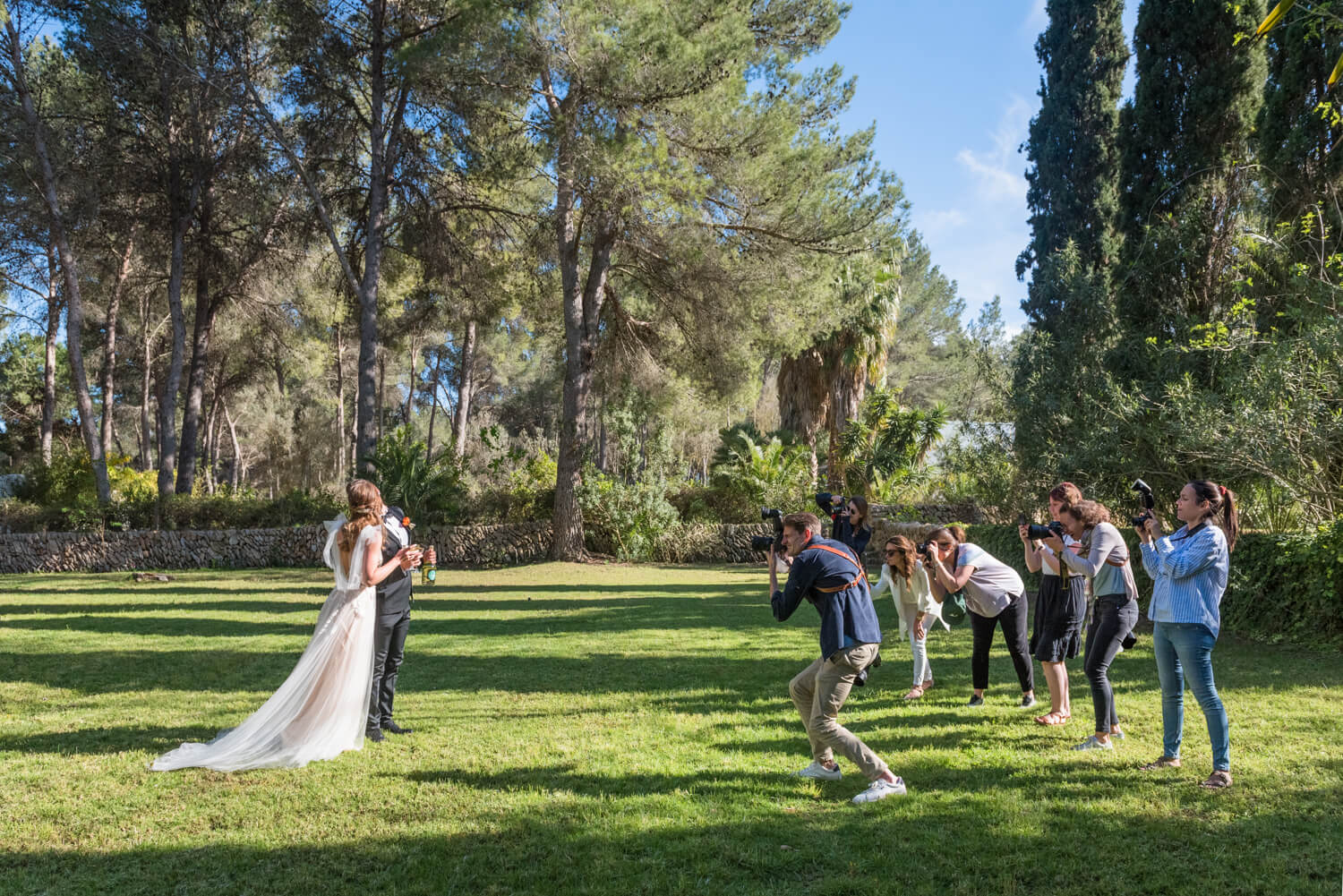 Attendees on wedding photography workshop in Ibiza