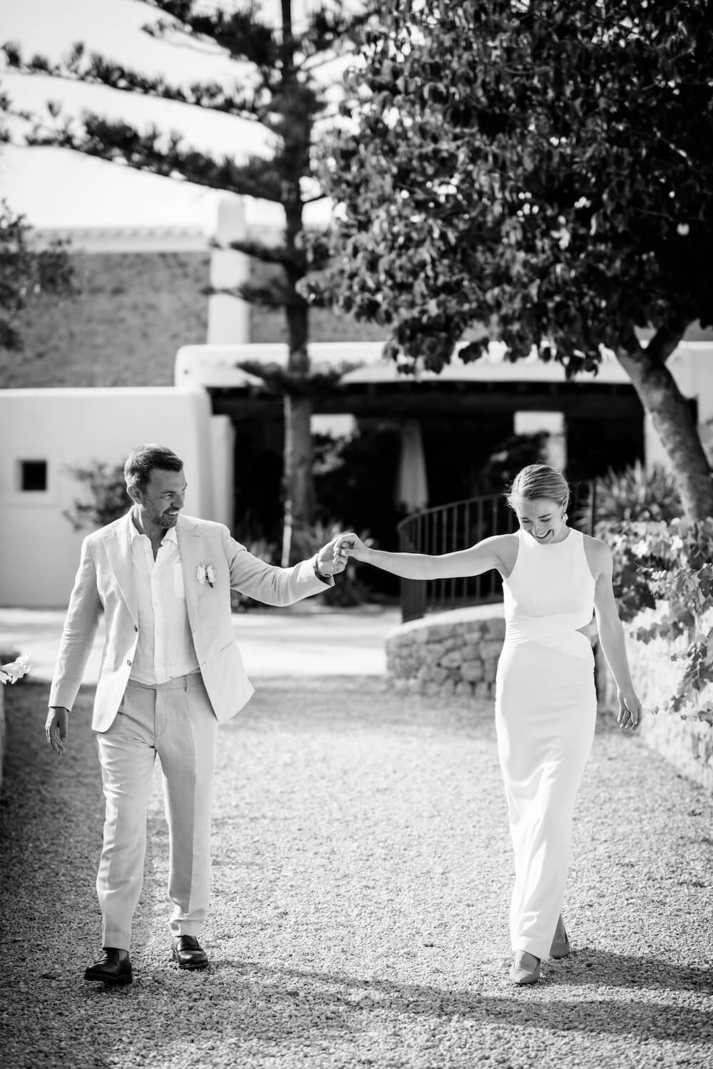 Couple dancing during their photos at wedding in can Gall Ibiza