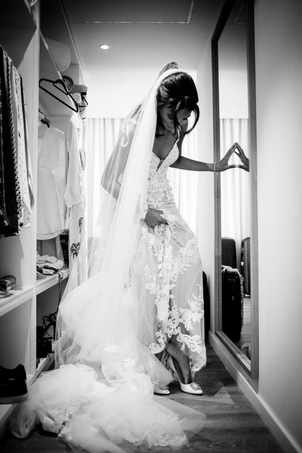 Ibiza Wedding Dress, monochrome BnW image