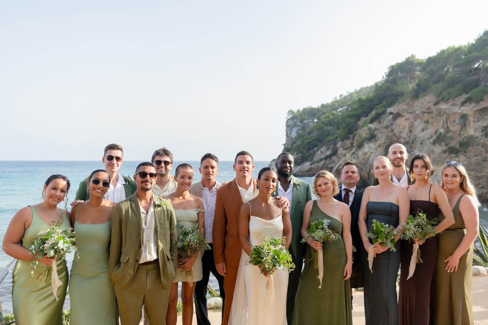 Sienna & Jackson Ibiza Wedding Amante Gypsy Westwood Ibiza Photographer10 Ibiza wedding Venue wedding guests group photo Amante